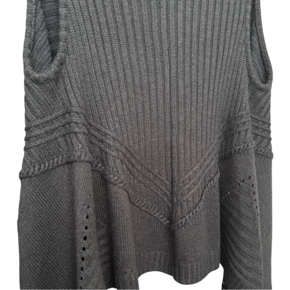 Wool Angora Fringe Knit Vest Size Small Grey Western Boho Cottage Cozy - Picture 6 of 8